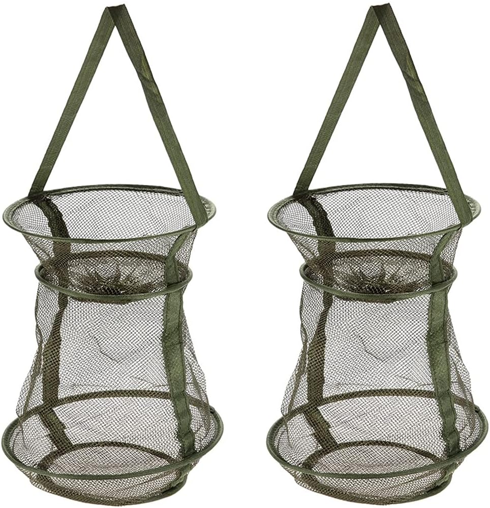 Ghosthorn Fishing creels 2Pcs Collapsible Fishing Cage Basket Net for Keeping Fish Alive - Ghosthorn