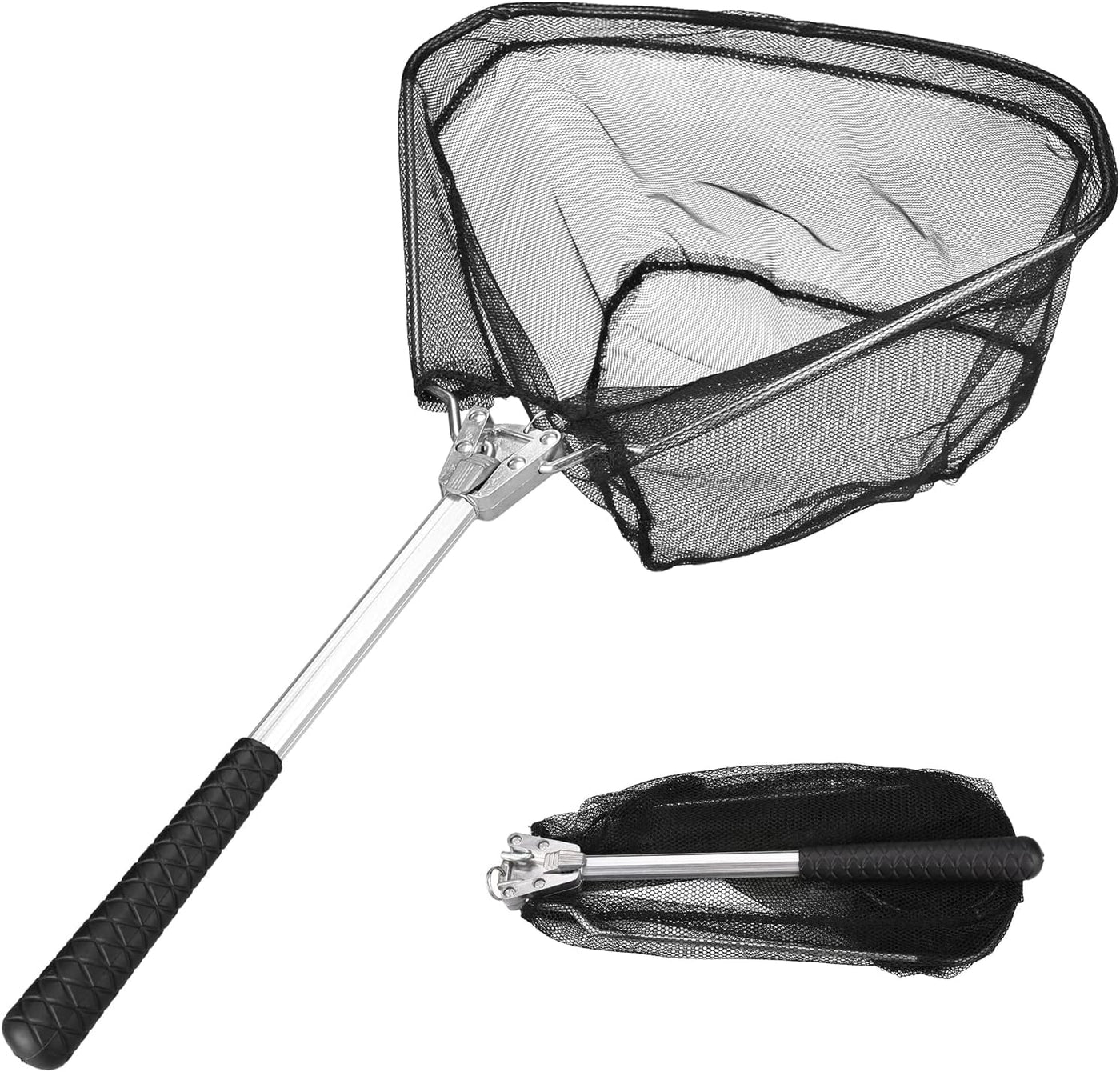 Ghosthorn Hand-held fishing nets Yeahmart Fishing Net Minnow Nets with Aluminum Collapsible Telescopic Fishing Pole Handle and Nylon Mesh, Small Fishing Landing Net for Saltwater Freshwater, Kids, Men, Women, Extends to 21-75 inch