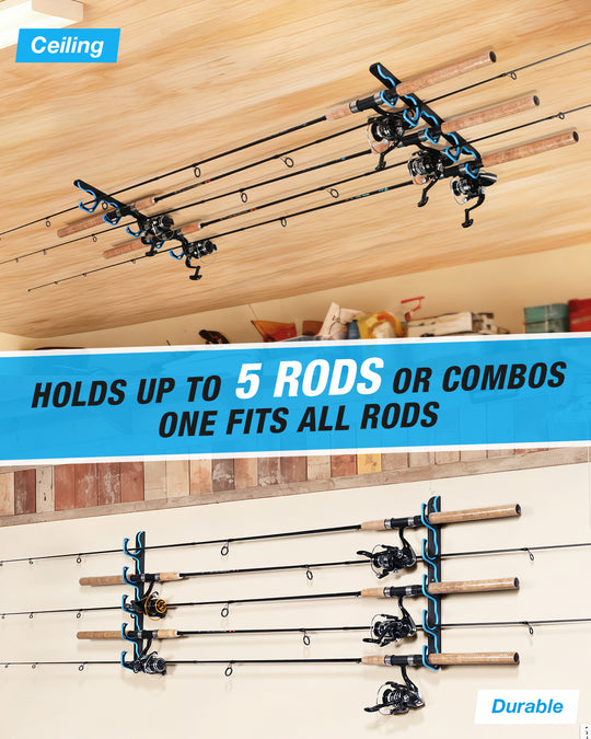 Fishing Rod Holders For Garage, Up To 5 Rods Fishing Pole Rod Racks Wa – Ghosthorn