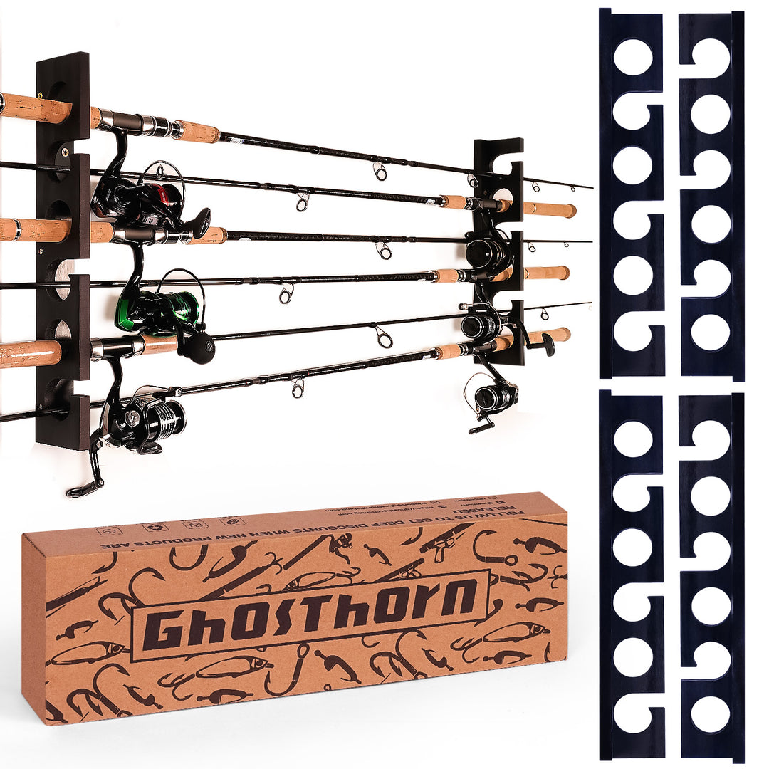 Wall or Ceiling Mounted Fishing Pole Rod Racks