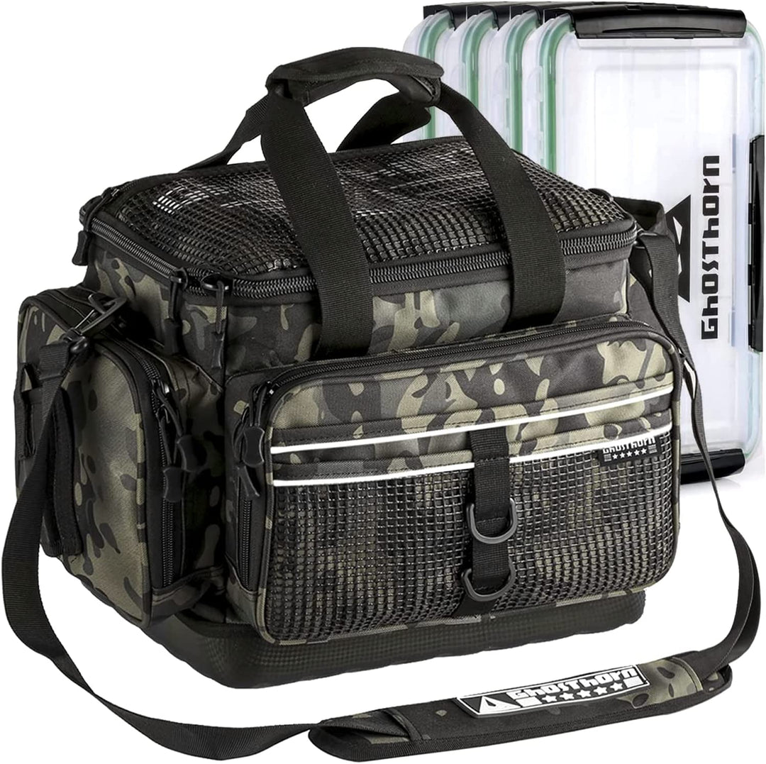 camo fishing tackle box Fishing Tackle Bag Large Tackle Box Fishing Bag – Ghosthorn