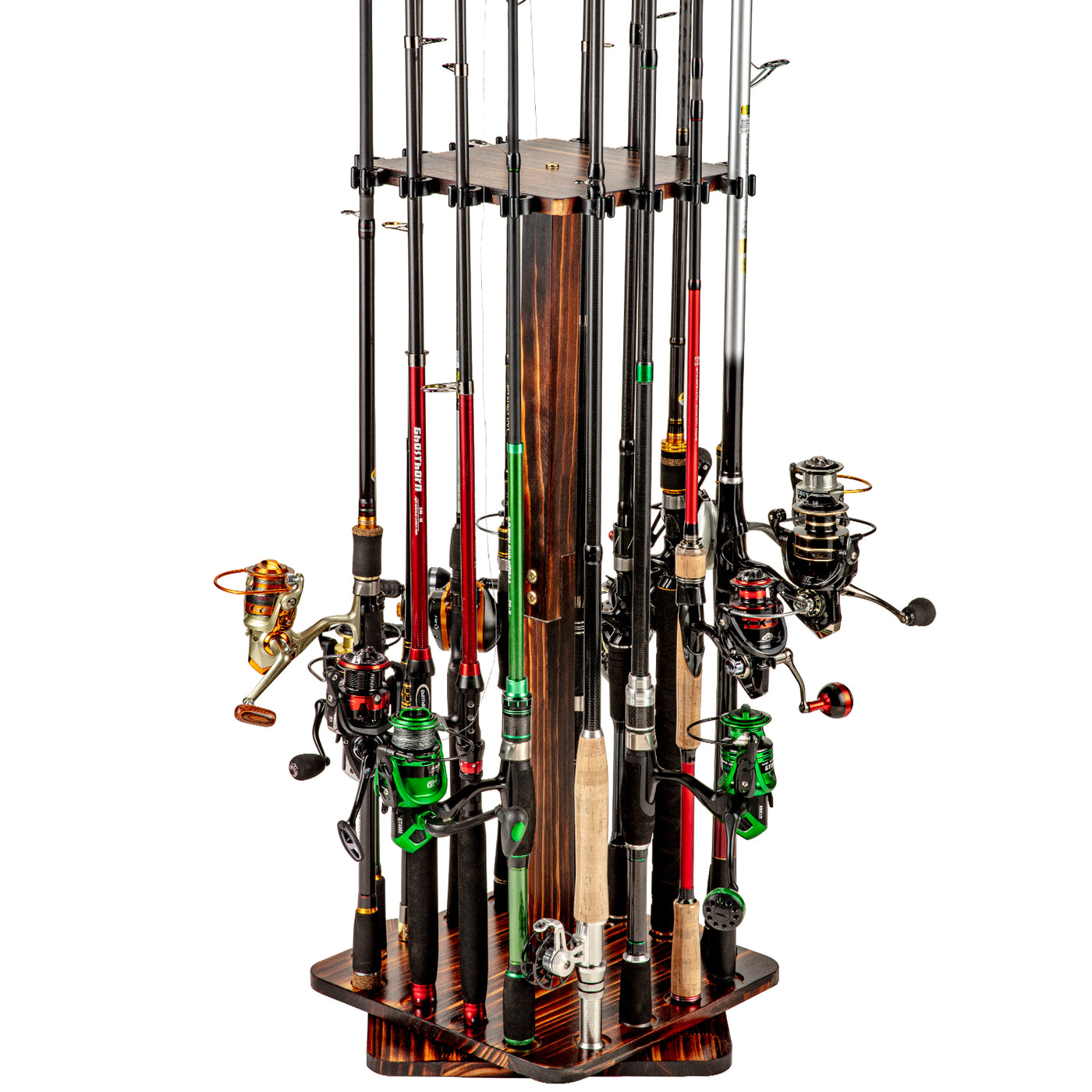 Fishing Rod Pole Holders Rack, 360 Degree Rotating Rod Pole Floor