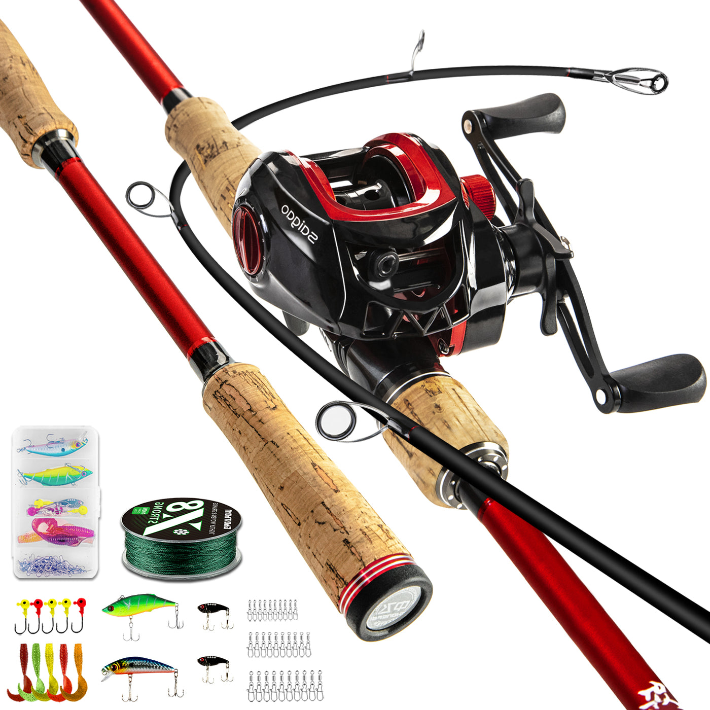 3 Piece Ghosthorn Fishing Rod and Reel Combo, Baitcasting Reel Travel Fishing Rod Portable Kit for Anglers Fishing Gifts for Men Women - Ghosthorn
