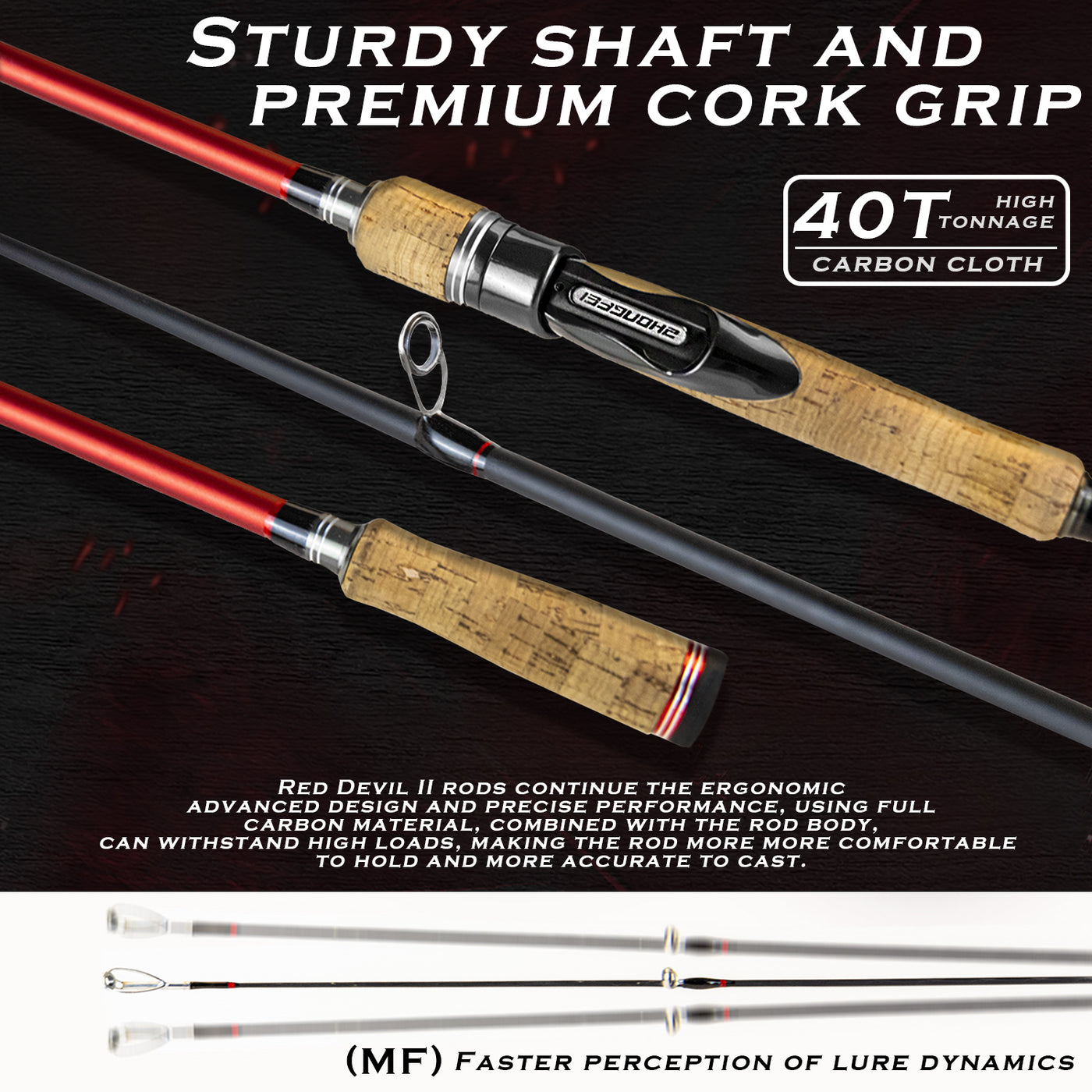 3 Piece Ghosthorn Fishing Rod and Reel Combo, Baitcasting Reel Travel 3 Piece Ghosthorn Fishing Rod and Reel Combo, Baitcasting Reel Travel