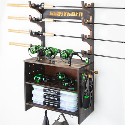  Ghosthorn Fly Fishing Rod Holders for Garage, Vertical Wooden Fishing  Rod Pole Organizer Floor Stand, Fishing Rod Pole Rack Holds up to 12-16 Rods  or Combos : Sports & Outdoors