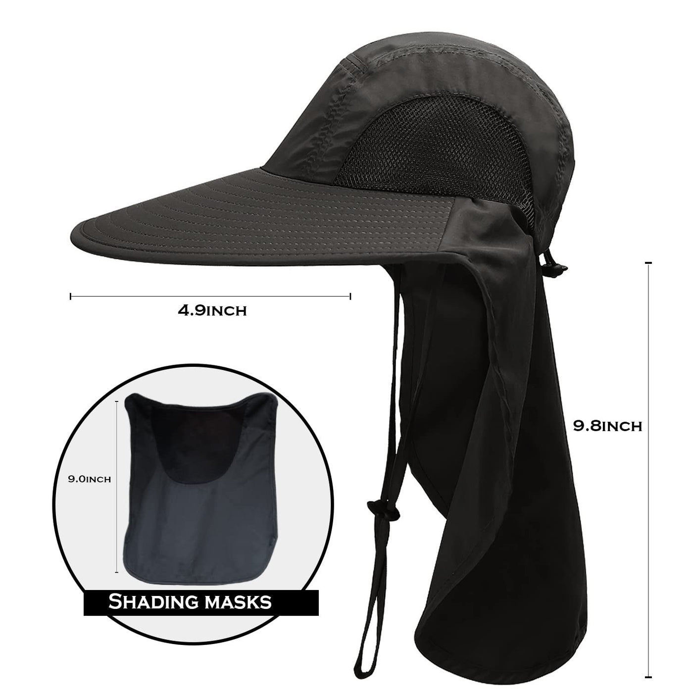Ghosthorn Bonnie Hat,Sun Protection Fishing Hat Folding for Easy Carrying Camping Hiking Kayaking Hat - Ghosthorn