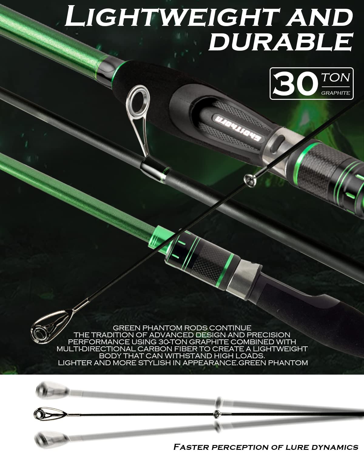 Ghosthorn Green Phantom Telescopic Fishing Rod and Reel Combos
