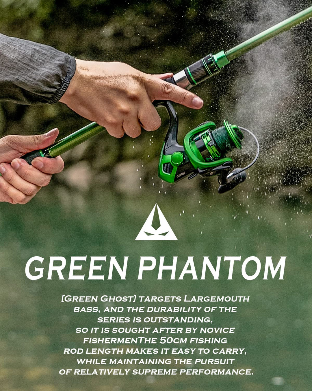 favorite phantom spinning combo Ghosthorn Green Phantom Telescopic Fishing Rod and Reel Combos