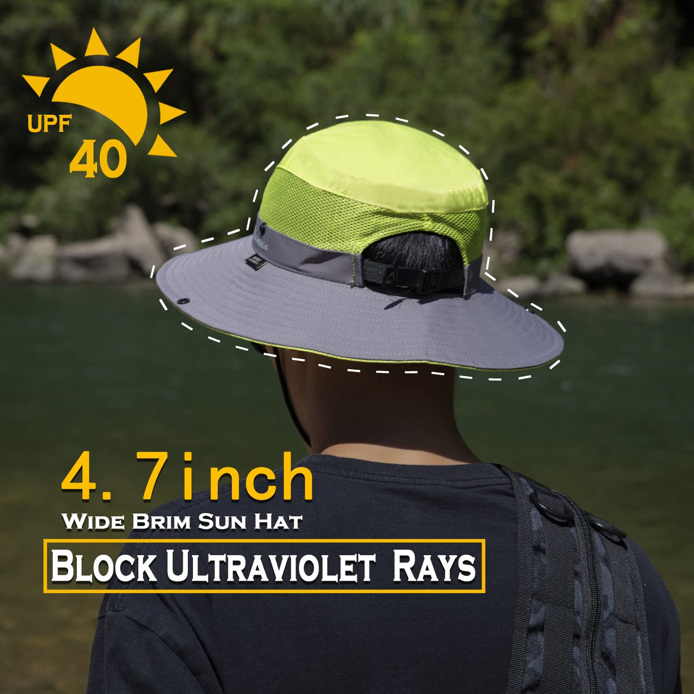 Ghosthorn Bonnie Hat,Sun Protection Fishing Hat Folding for Easy Carrying Camping Hiking Kayaking Hat - Ghosthorn